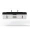 Castello Usa Nile 72" Wall Mounted White Vanity With Black Top And Gold Handles CB-MC-72W-GLD-2053-BL - alternate 1